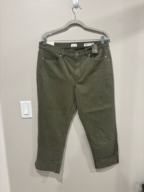 J. Jill Moss Green Cropped Denim Pants